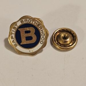 Baptist Brotherhood Vintage Lapel Pin Gold Toned